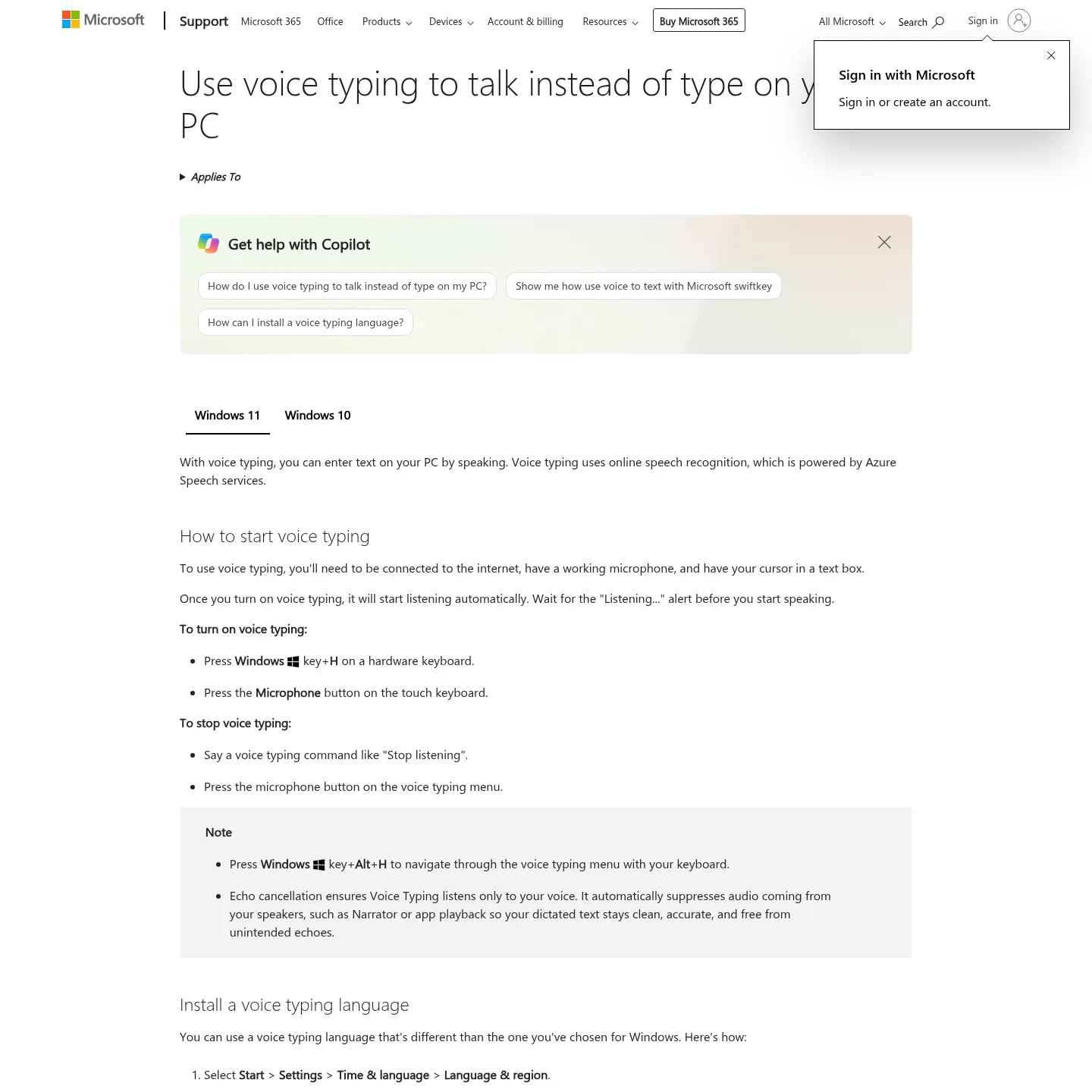 Fluid dictationの設定を含むMicrosoftの音声入力ガイド