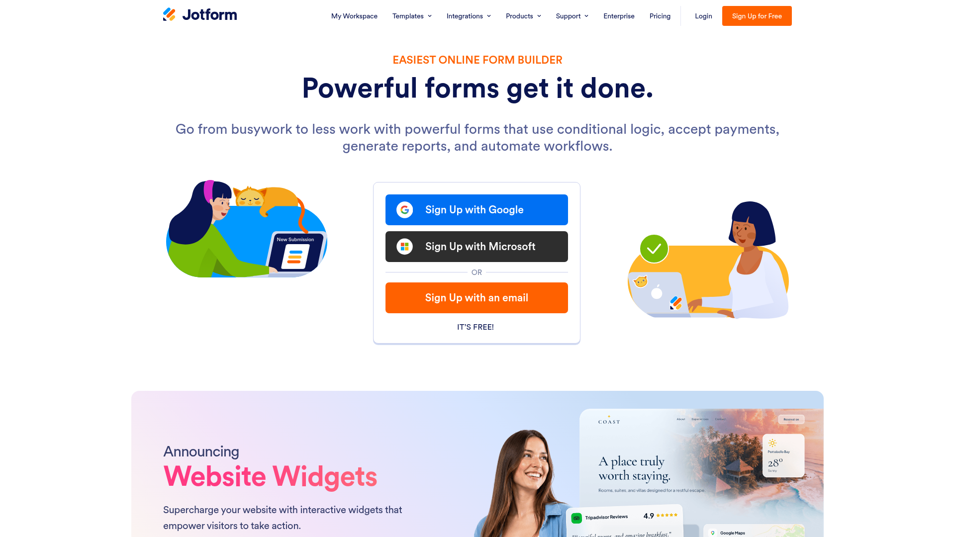 Jotform form builder and business workflow products