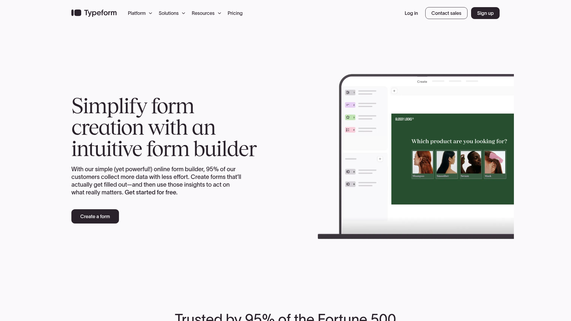 Typeform interactive form builder and branded form examples