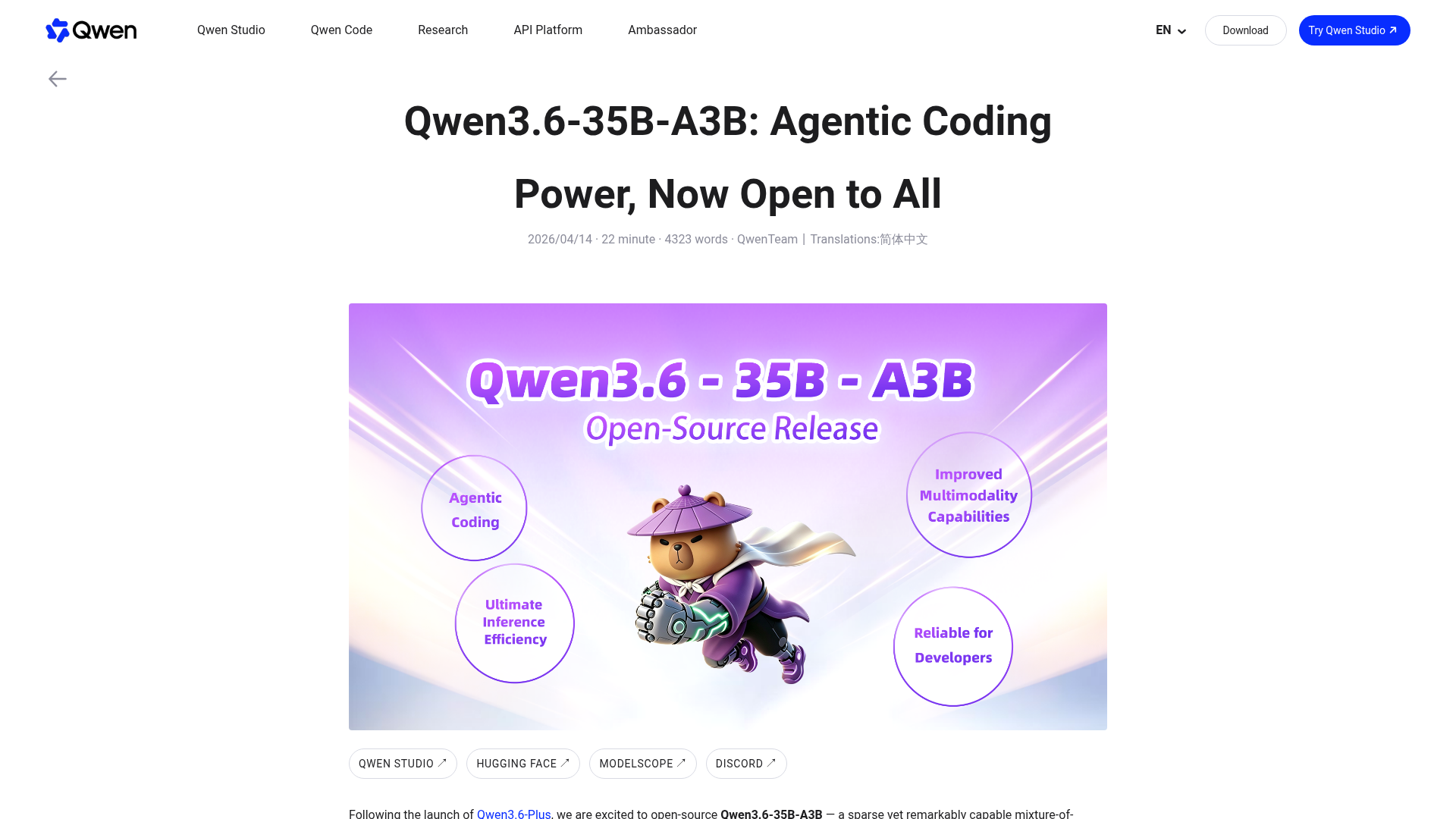 Official Qwen3.6-35B-A3B release page