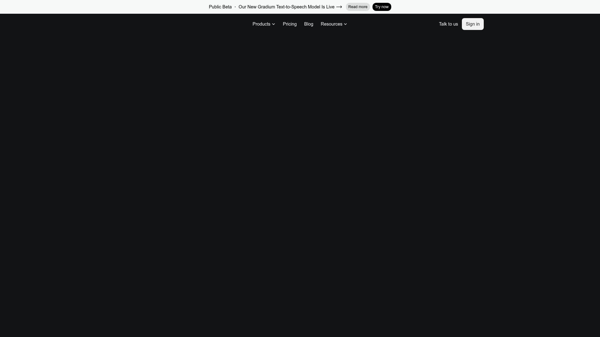 Gradium voice AI homepage