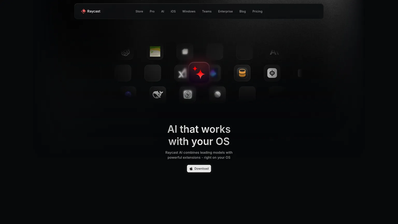 Raycast AI funcionando como uma camada nativa de produtividade no Mac