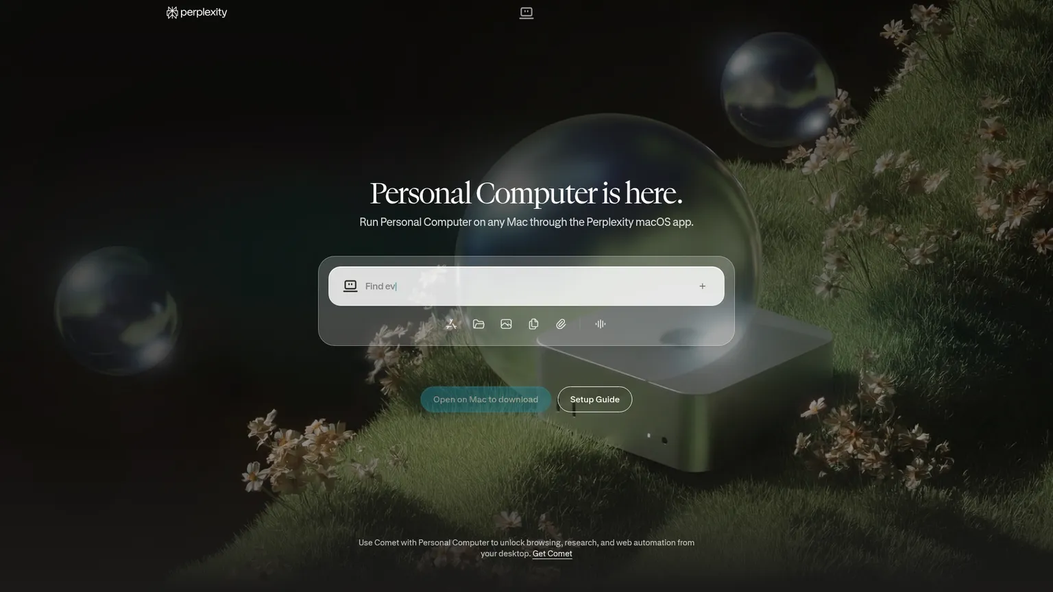 Perplexity Personal Computer trabalhando com arquivos e aplicativos locais do Mac