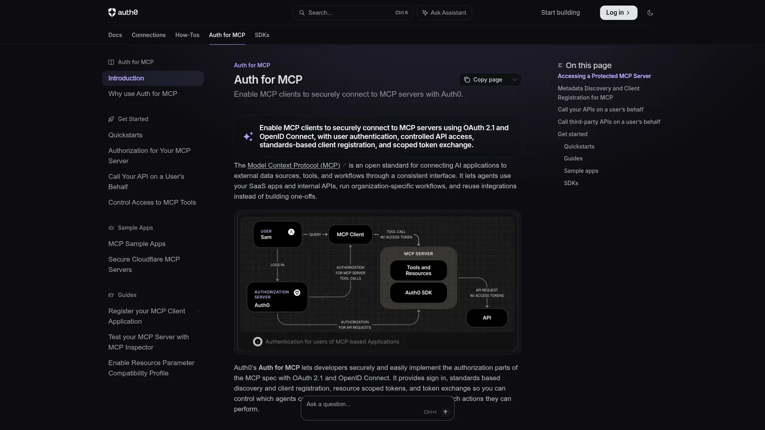 Visão geral da documentação do Auth0 Auth for MCP