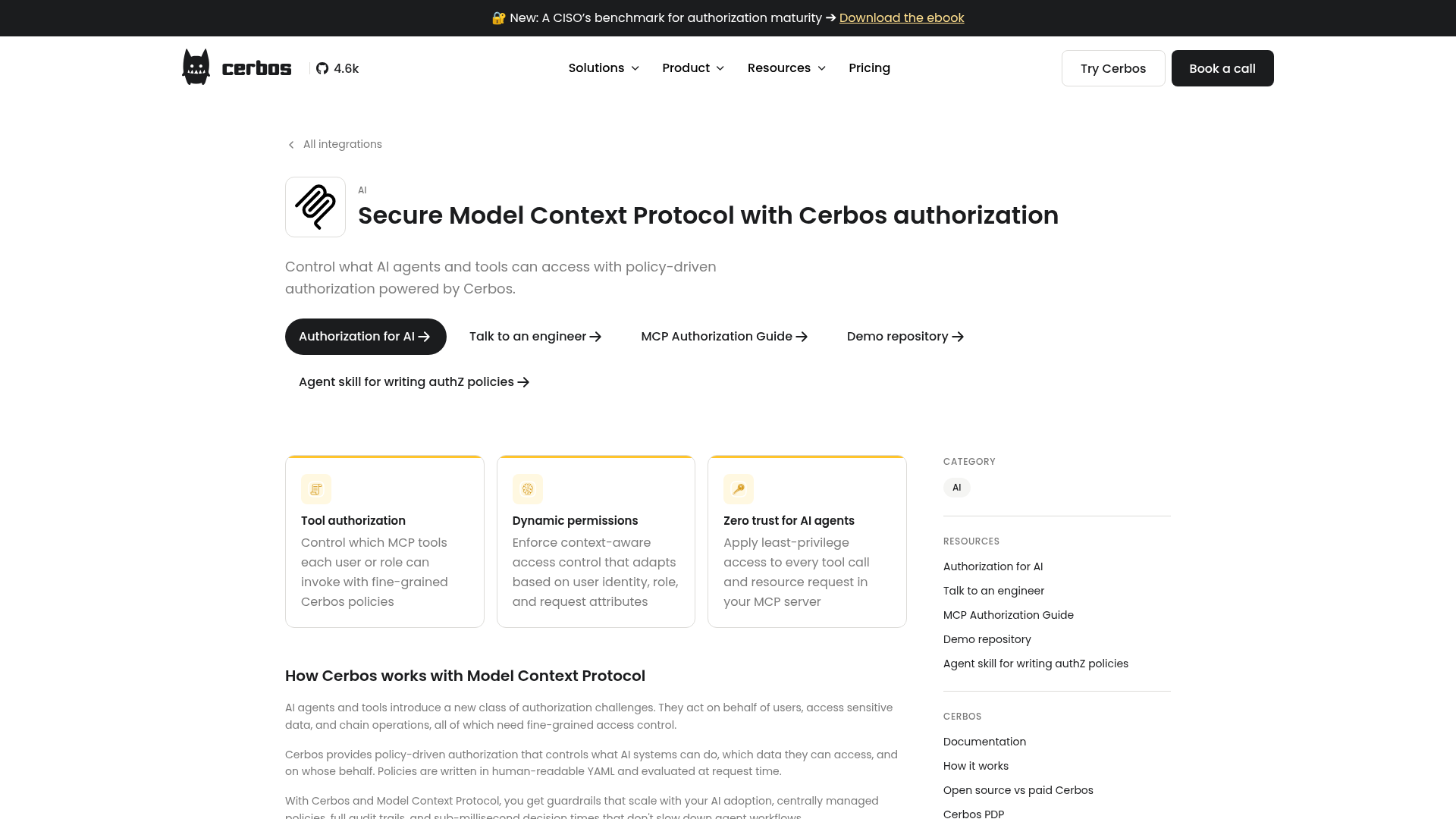 Cerbos policy as code integration for MCP