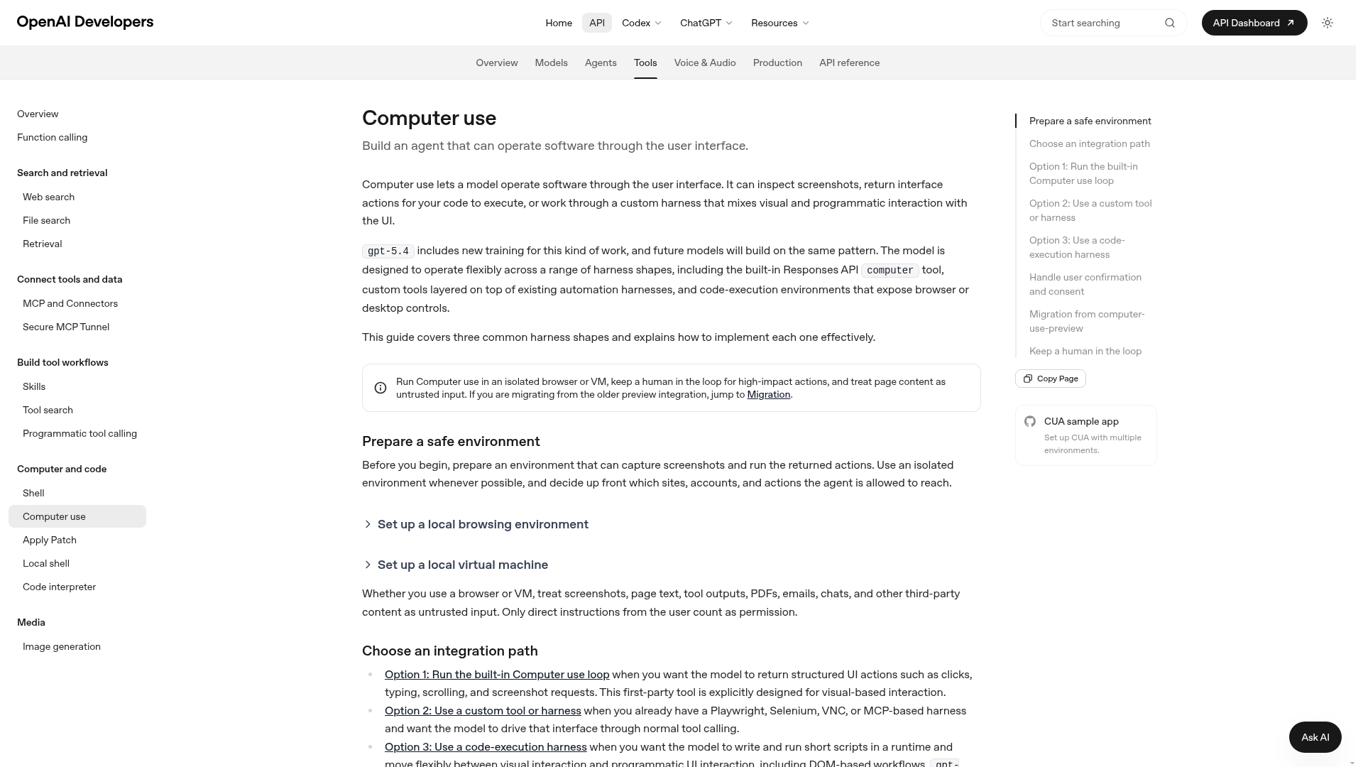 OpenAI computer use documentation for GPT-5.6