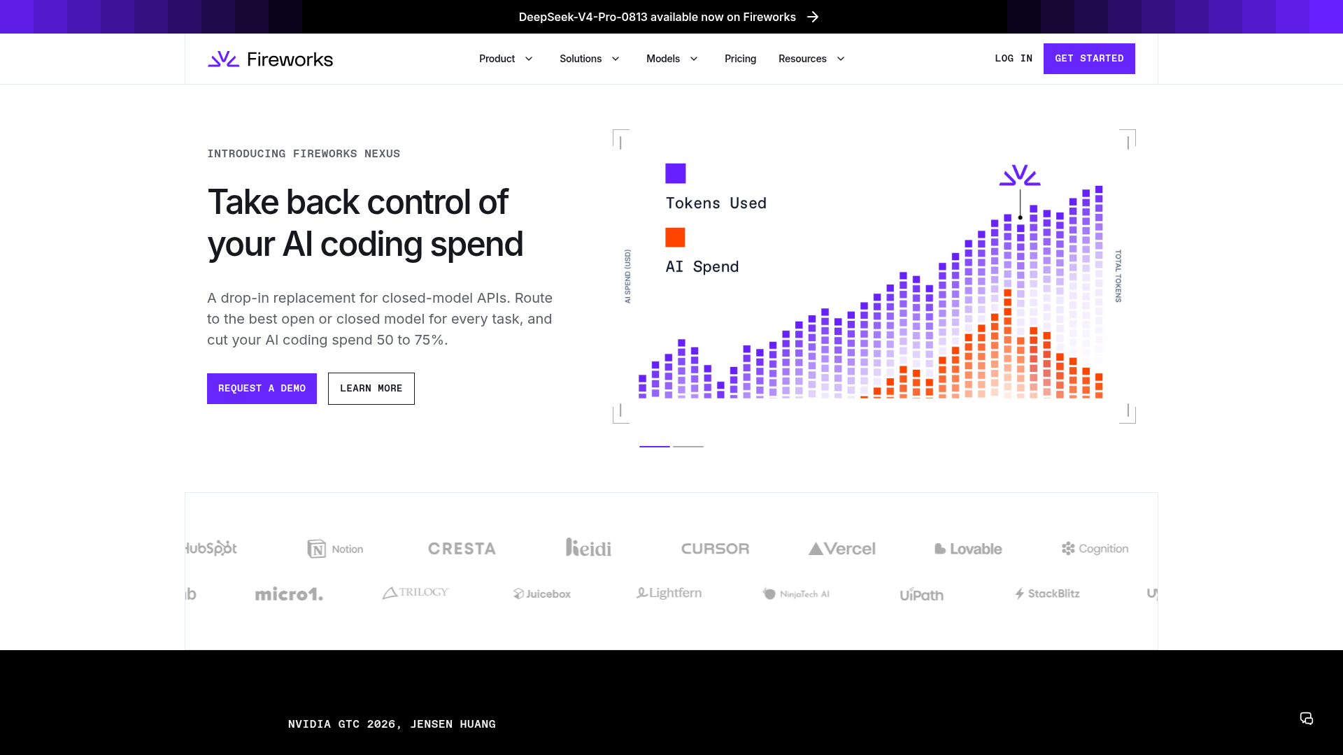 Fireworks AI inference platform homepage