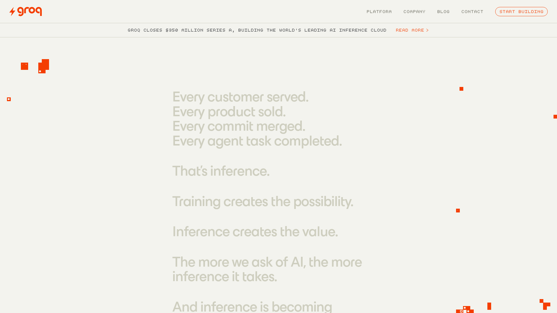 GroqCloud low-latency inference homepage