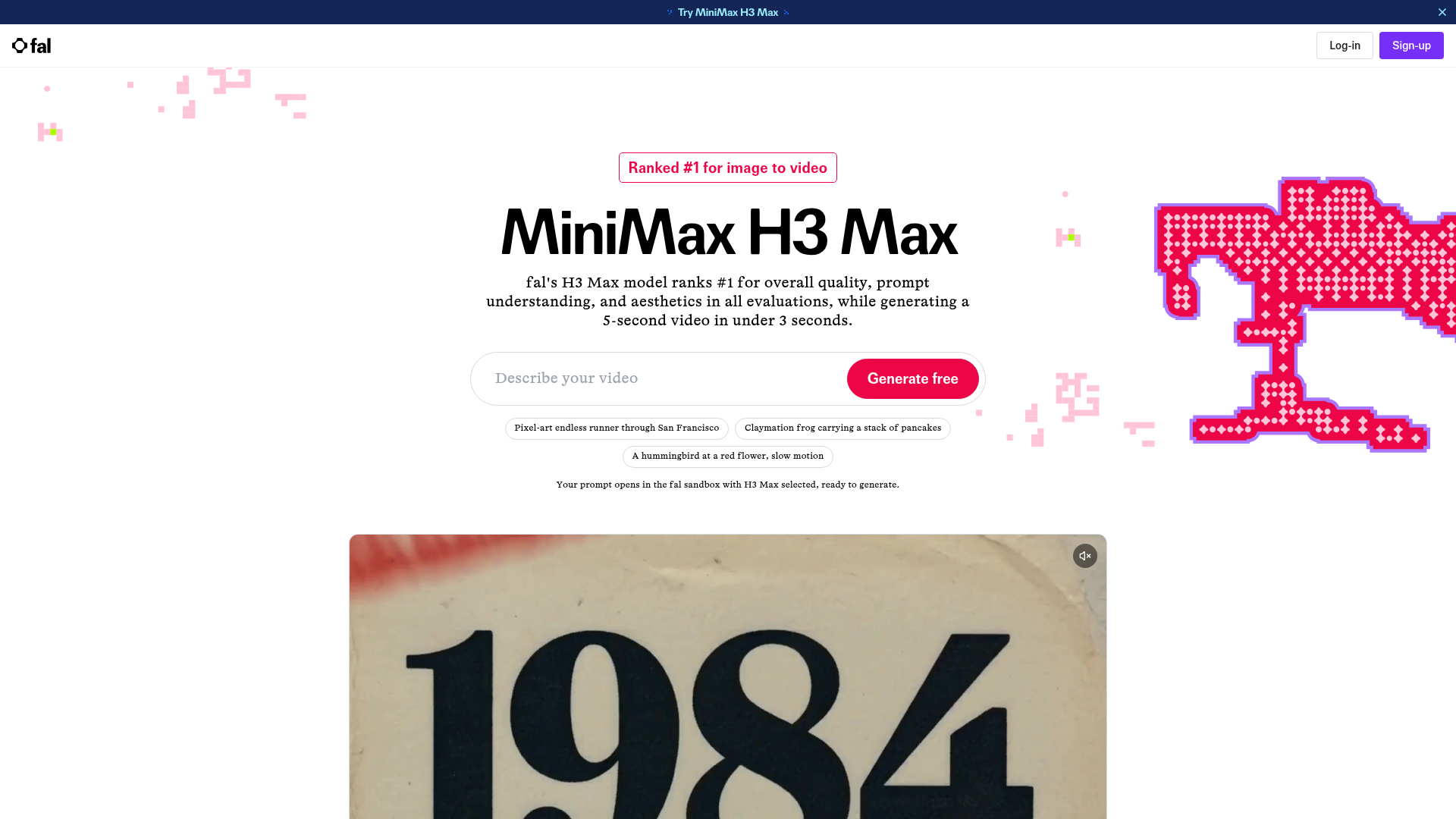 fal H3 Max product and API page