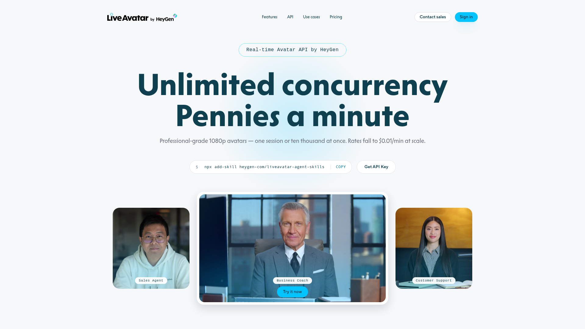 LiveAvatar real-time AI avatar platform homepage