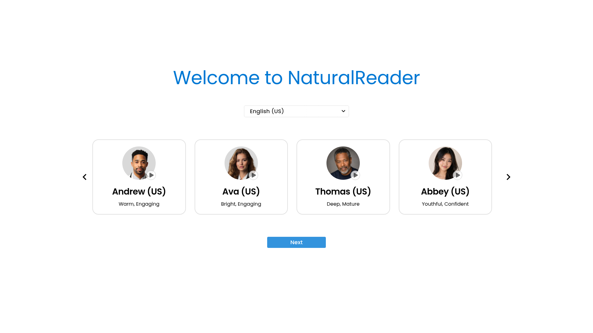 NaturalReader online document text-to-speech interface
