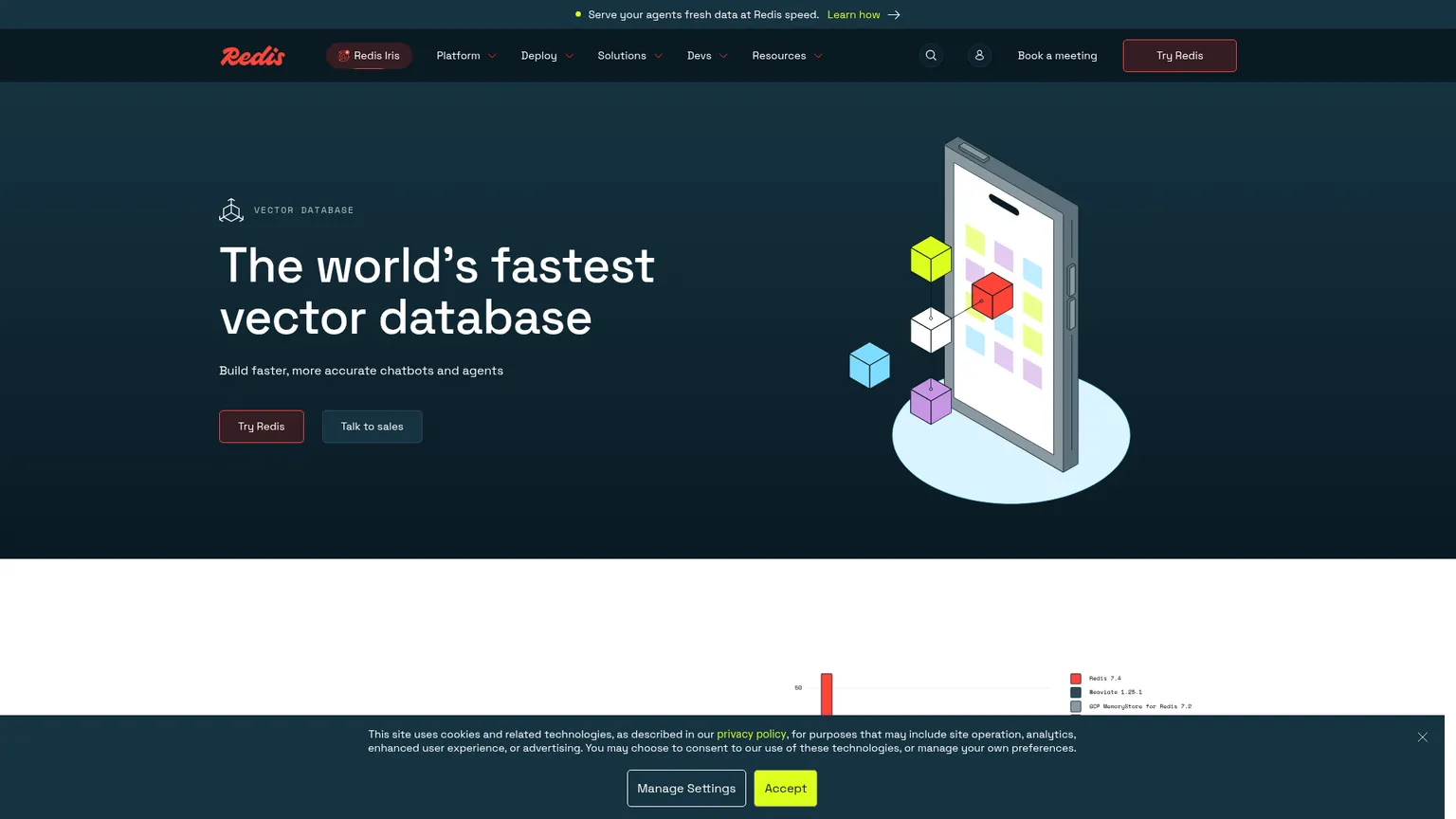 صفحة حل قاعدة البيانات المتجهية Redis