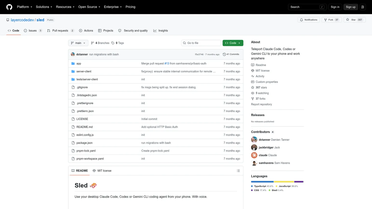 Interface web mobile open source Sled pour piloter des agents de code locaux à la voix