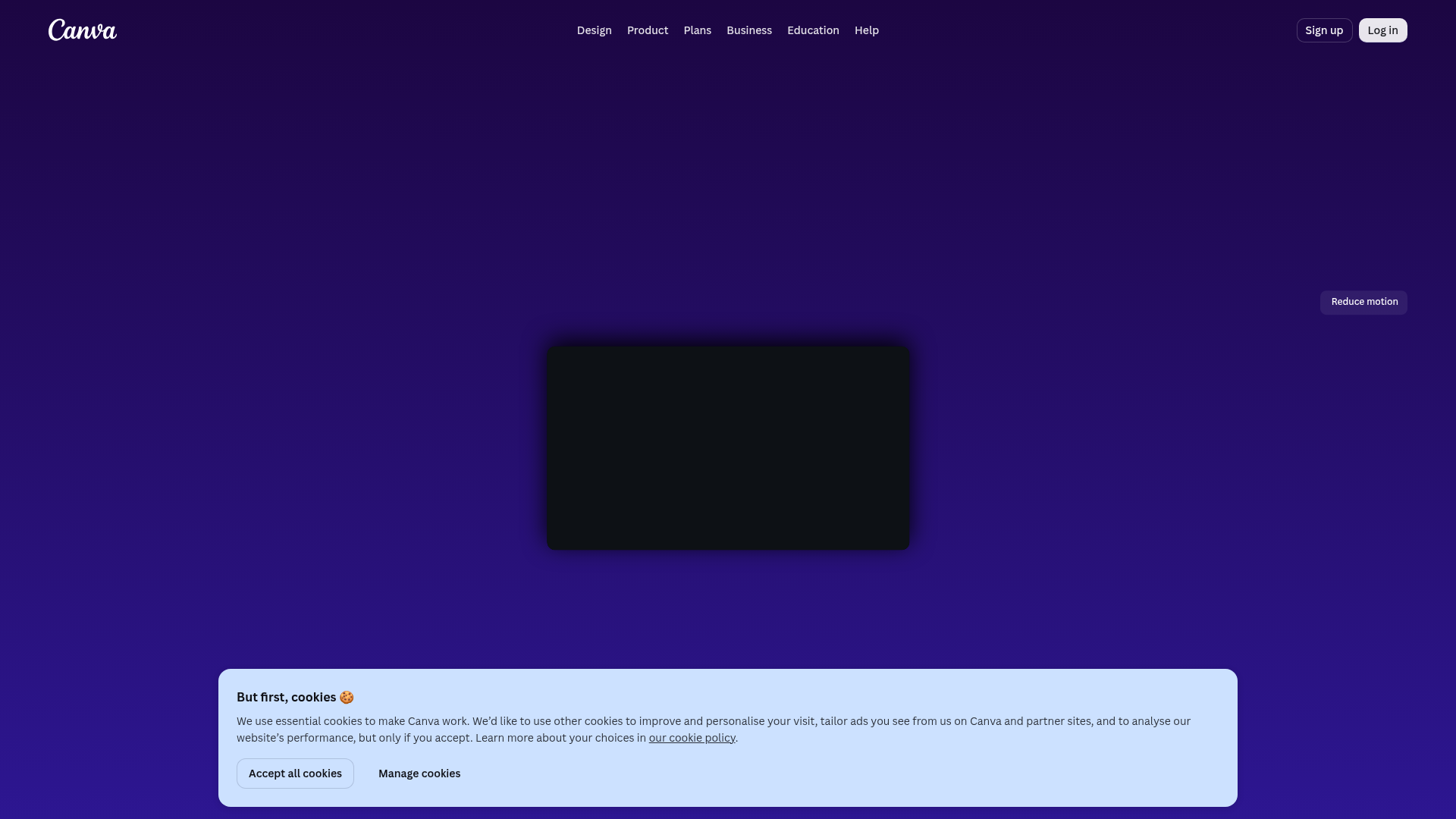 Canva AI page showing conversational generation and editable design capabilities