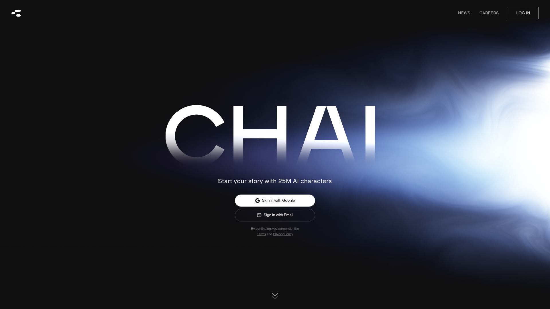 Chai AI community character homepage
