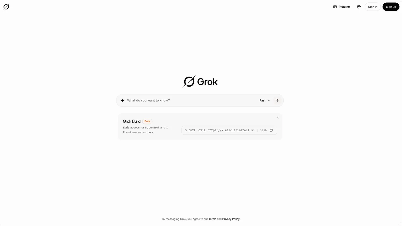 Interfaccia di Grok