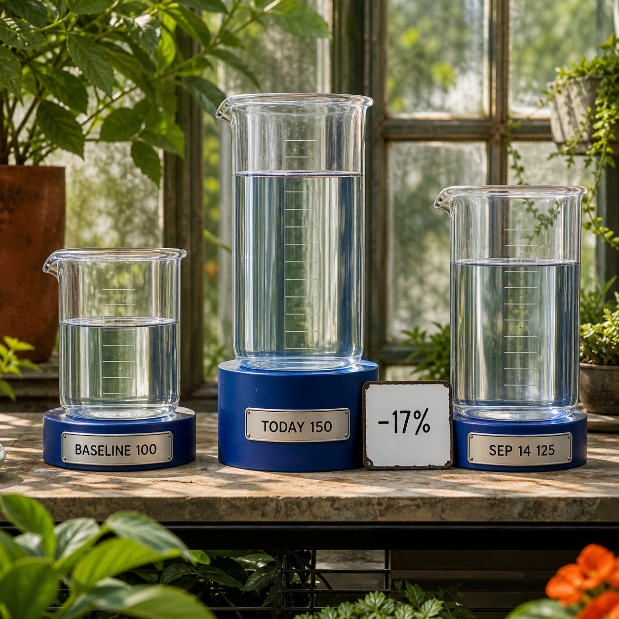Three measured vessels showing Claude Code indexed weekly capacity at 100, 150, and 125