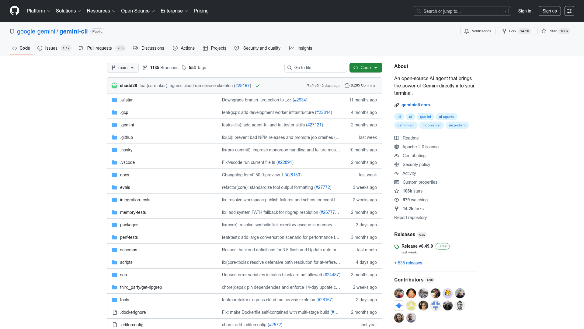 Gemini CLI GitHub repository