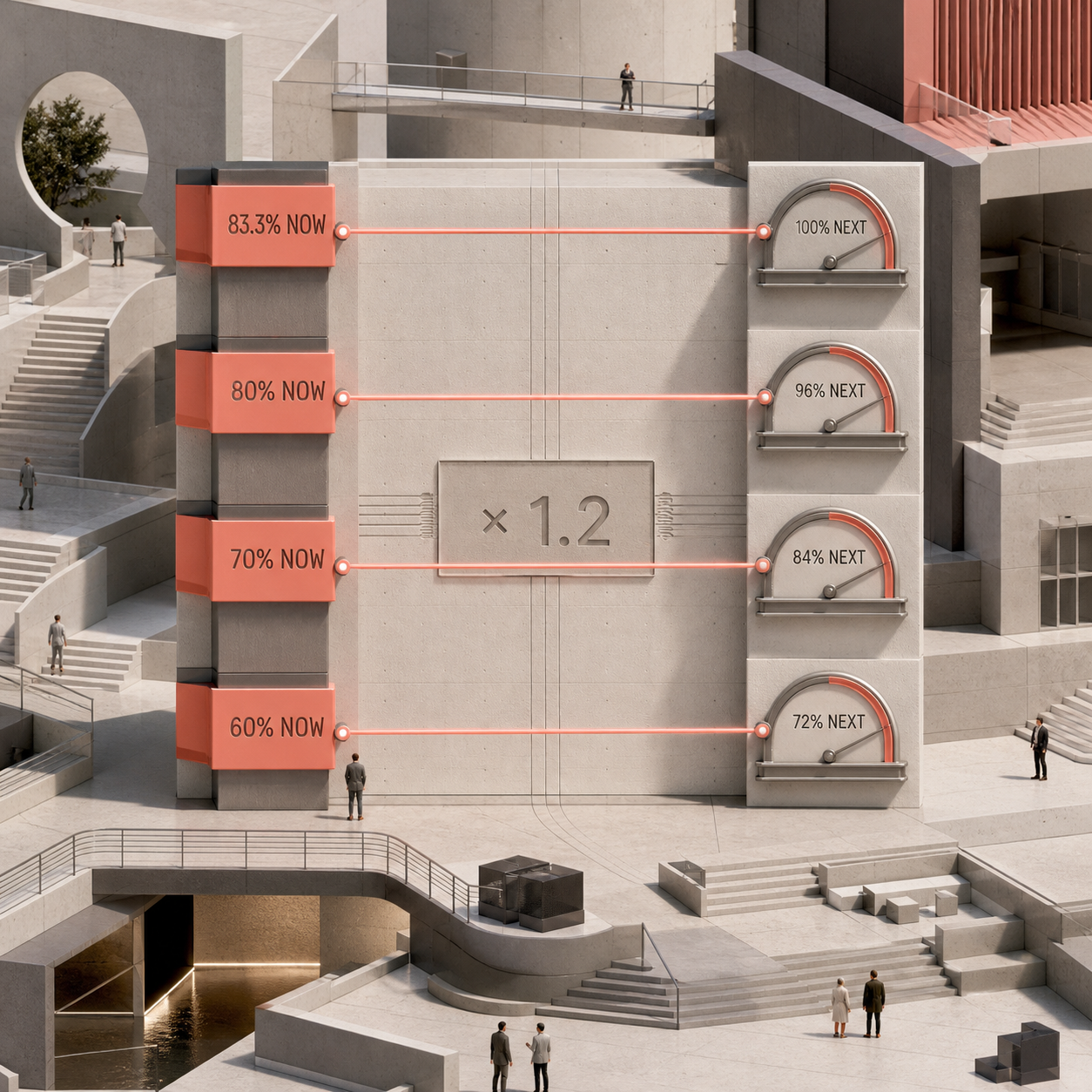 Architectural load chart mapping current Claude Code weekly usage percentages to September 14 percentages