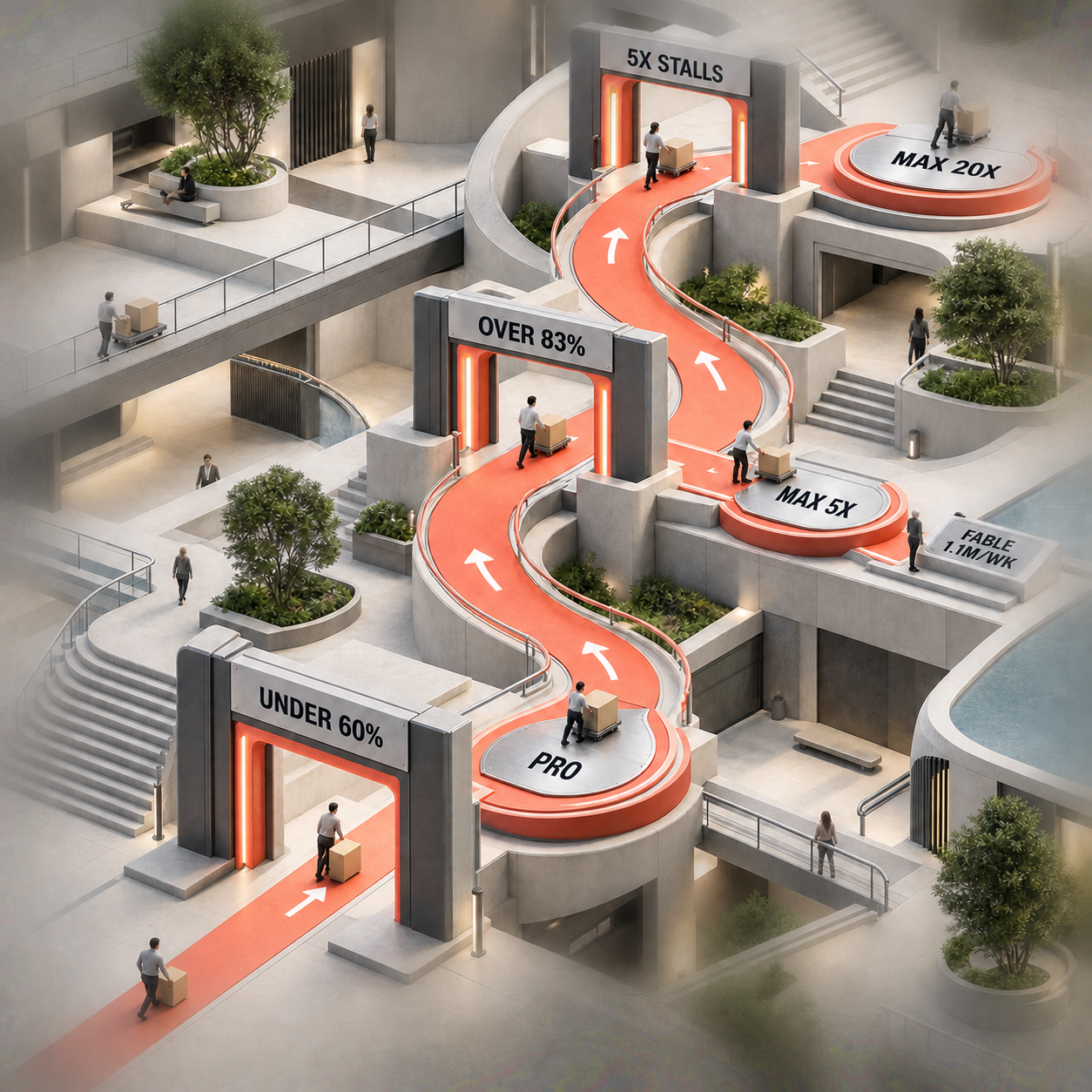 Architectural decision path routing measured Claude Code usage to Pro, Max 5x, or Max 20x