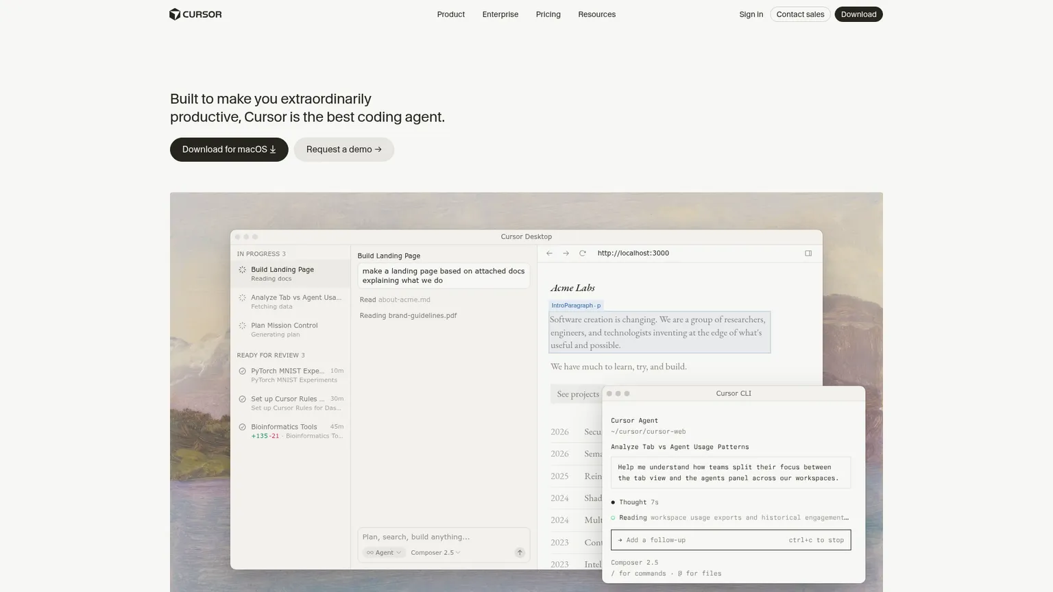 Cursor AI IDE interface