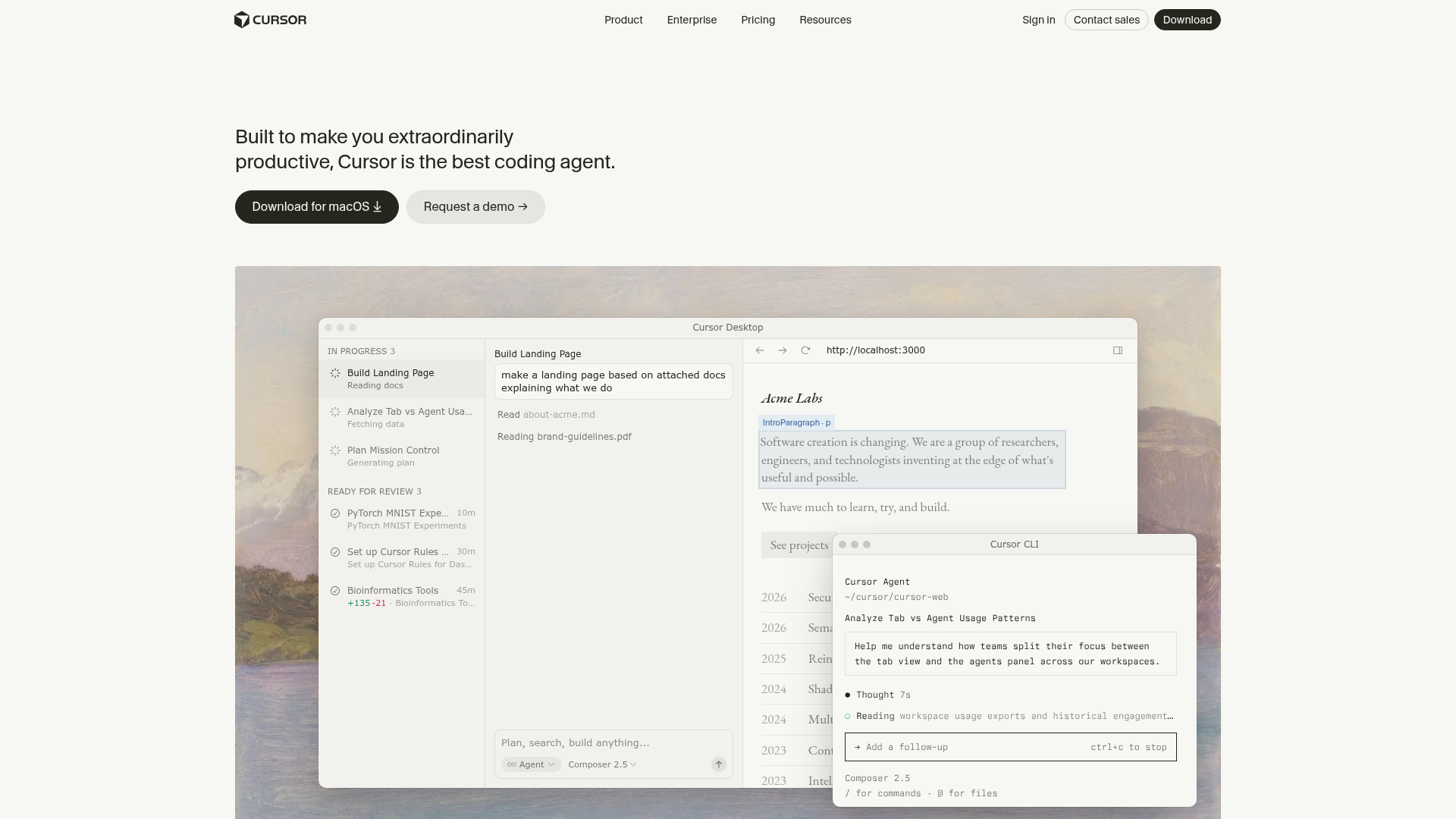 Cursor AI IDE interface