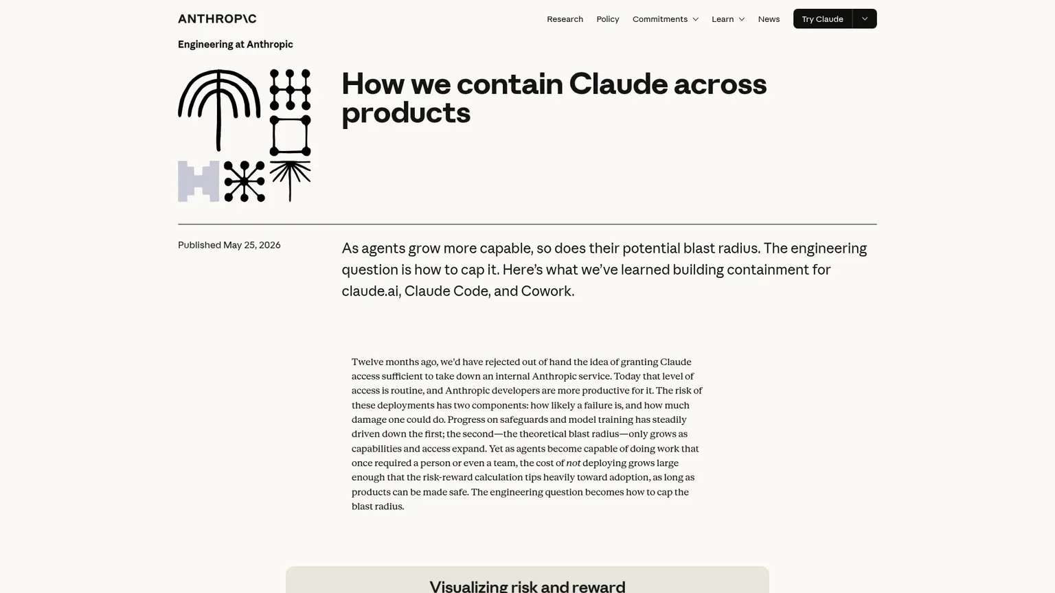 Anthropic engineering page explaining containment boundaries across Claude products