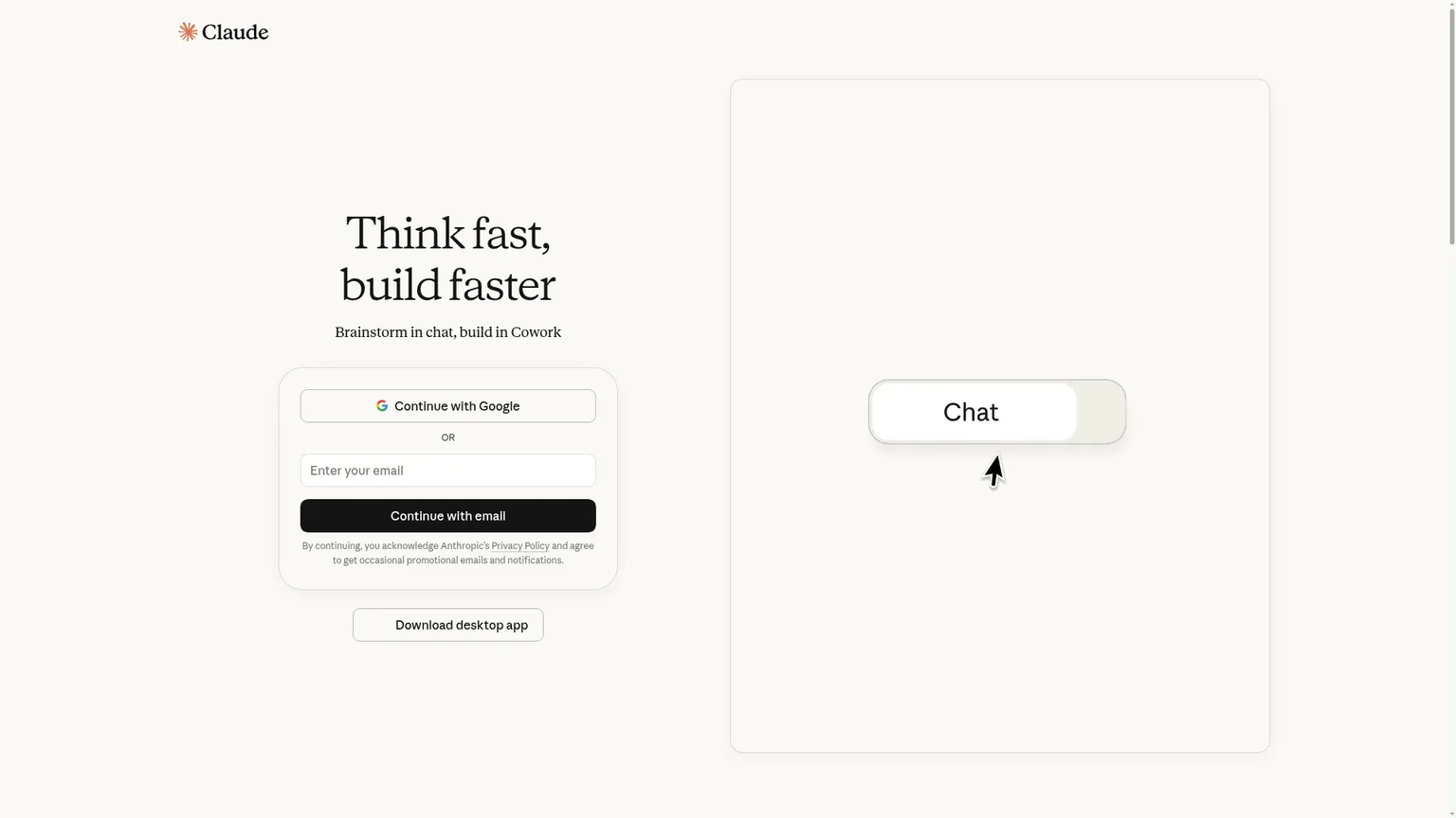 Interface web de Claude
