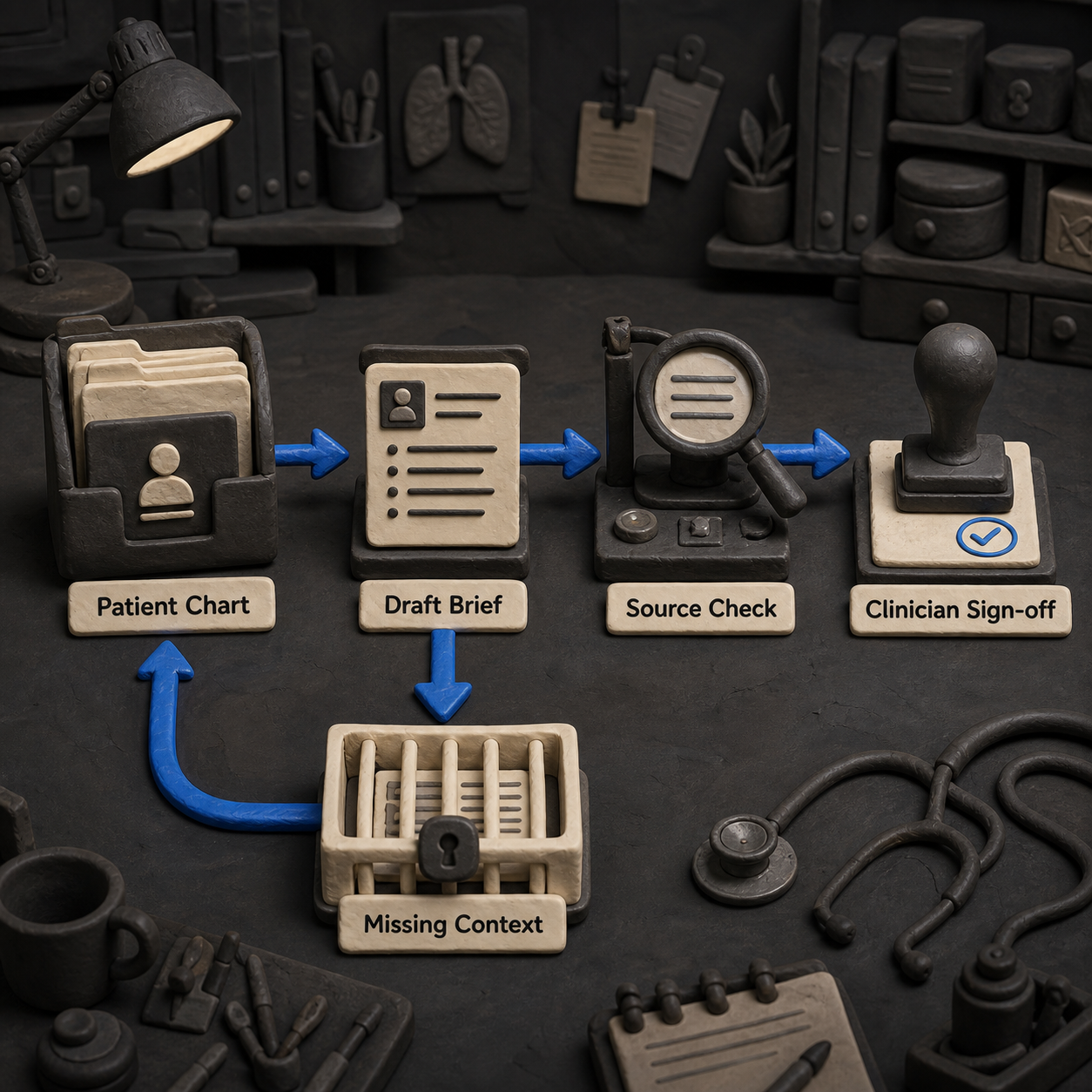 A source-checked pre-visit brief workflow with a missing-context fallback