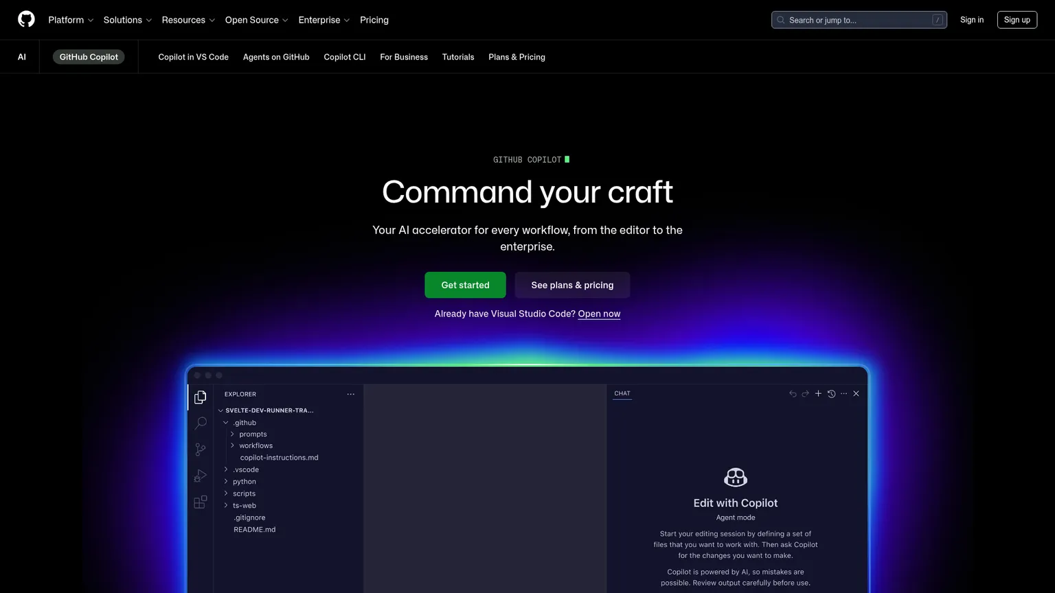 GitHub Copilot product page