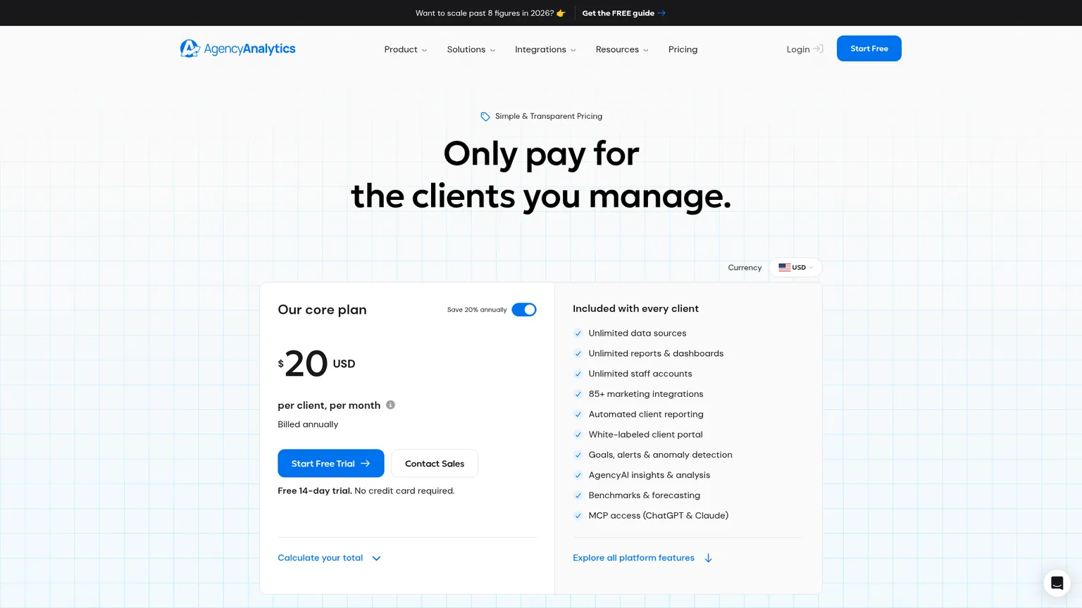 AgencyAnalytics pricing and automated client reporting features