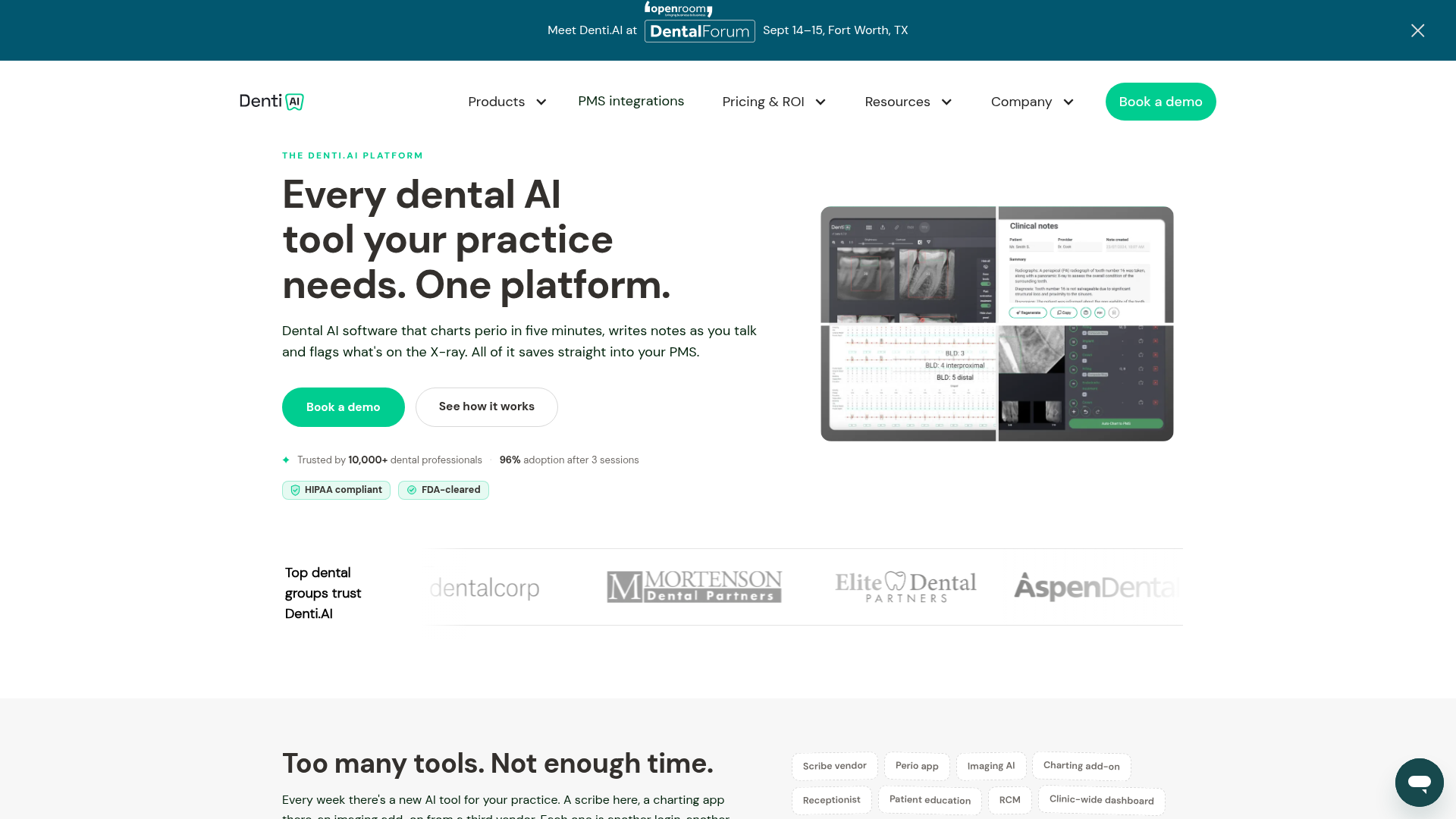 Piattaforma odontoiatrica con AI Denti.AI e prezzi attuali per una sede