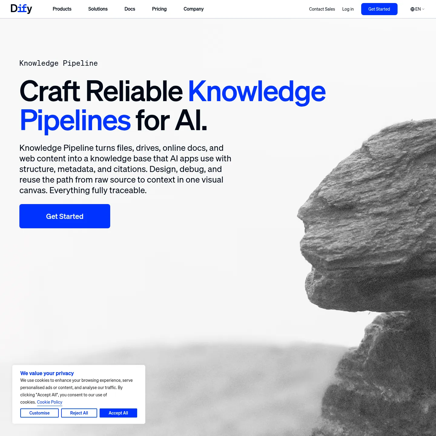 Dify Knowledge Pipeline page showing its document processing and retrieval controls