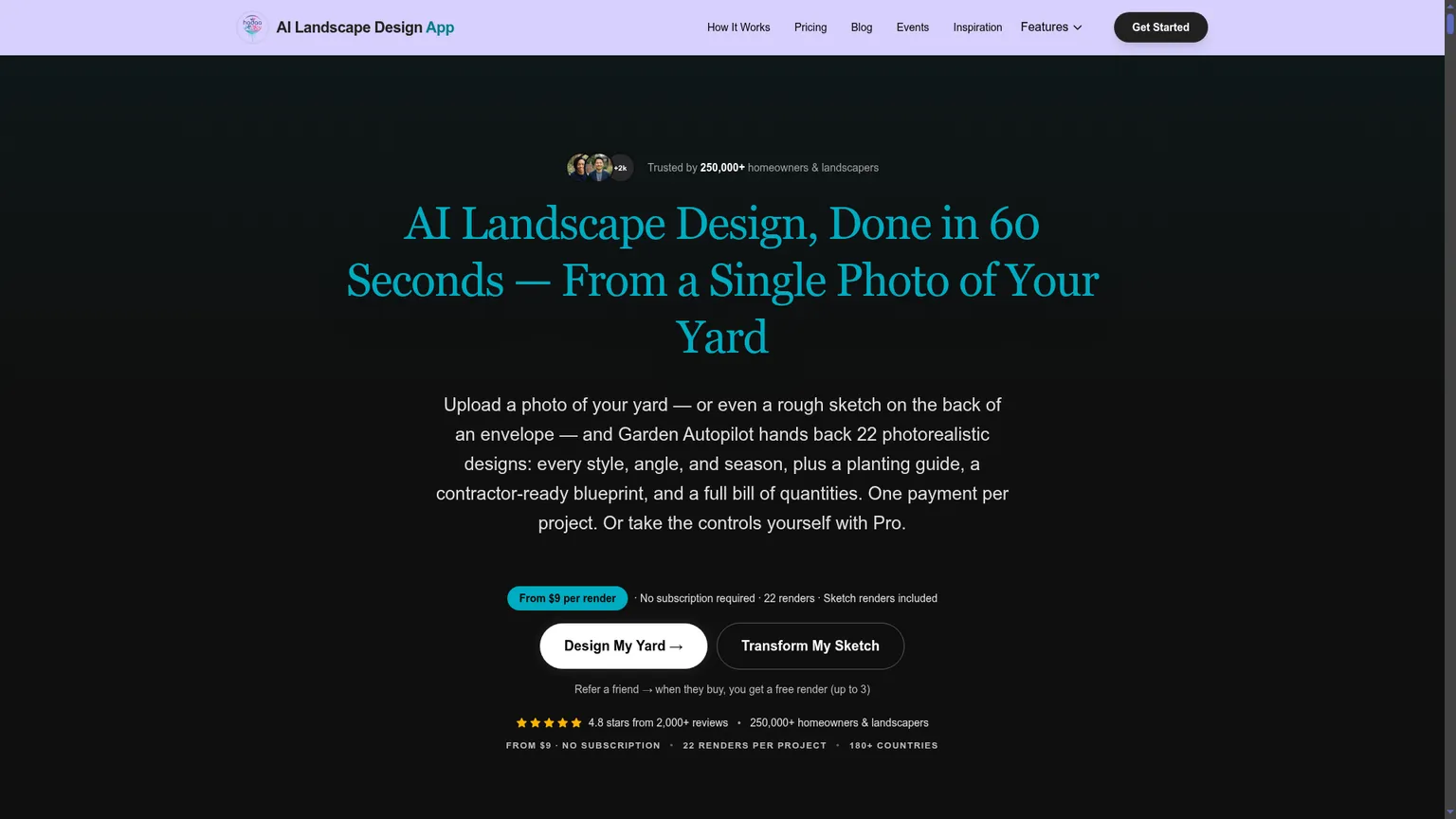 Hadaa homepage showing project-pack landscape outputs and editing controls