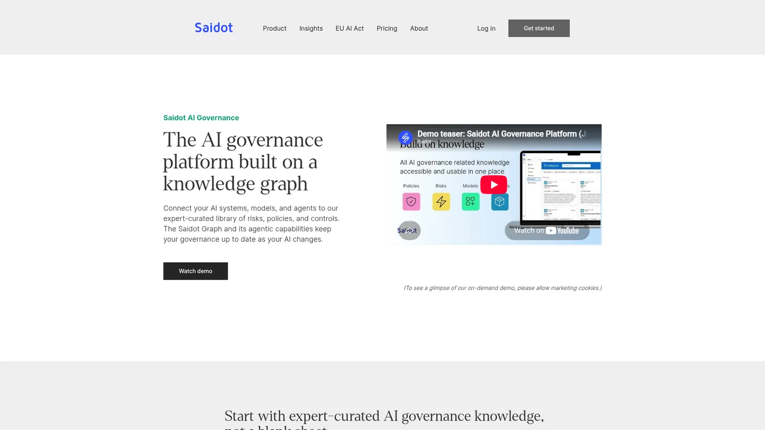 Saidot AI governance product page
