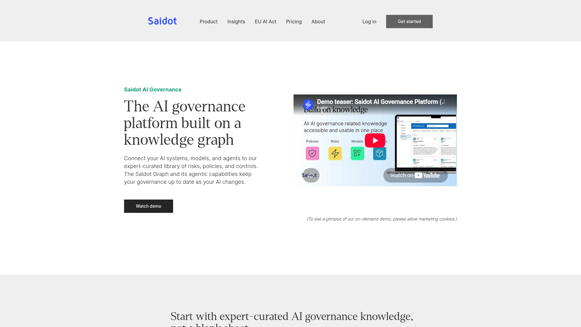 Saidot AI governance product page