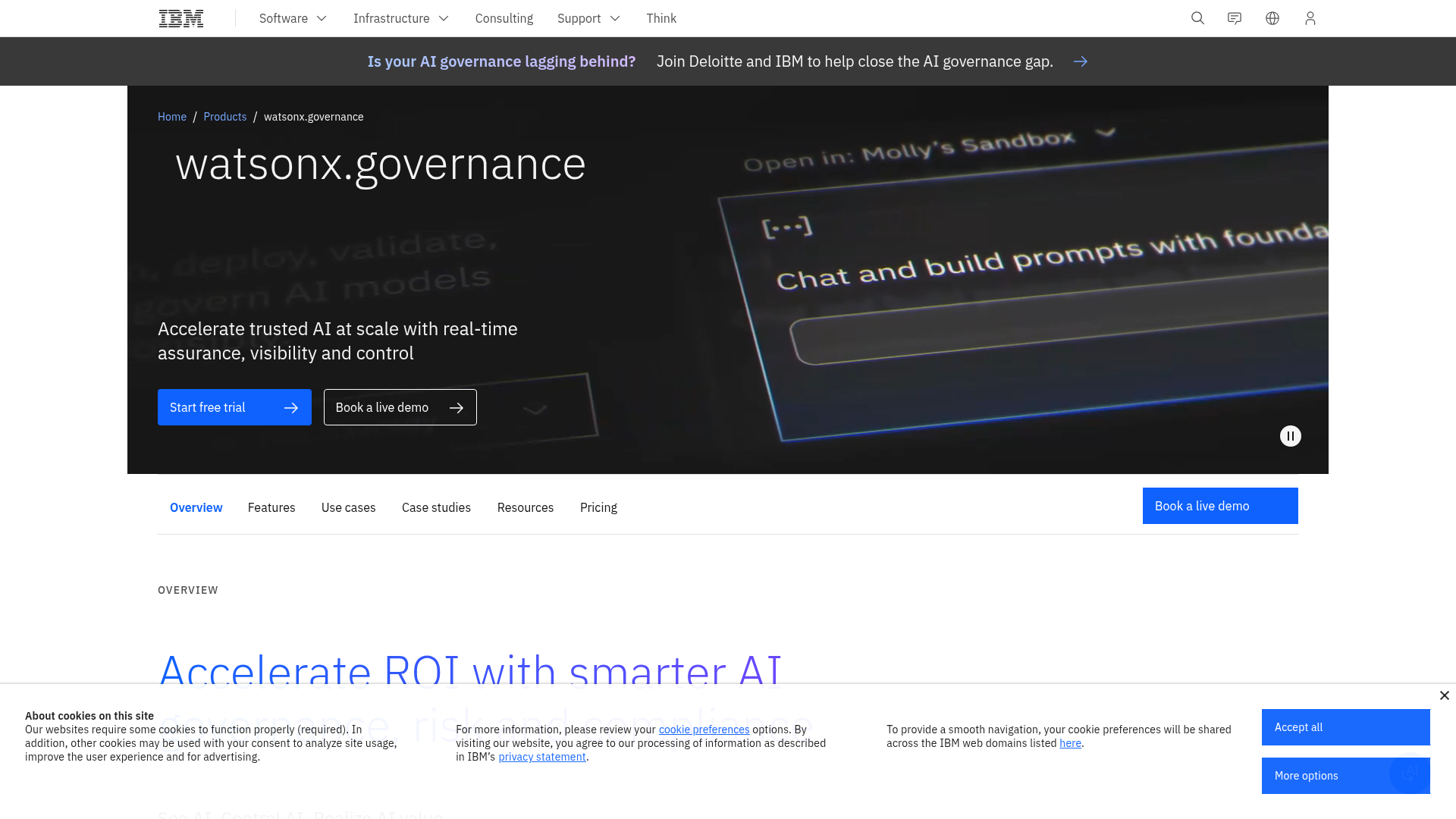 IBM watsonx.governance product page