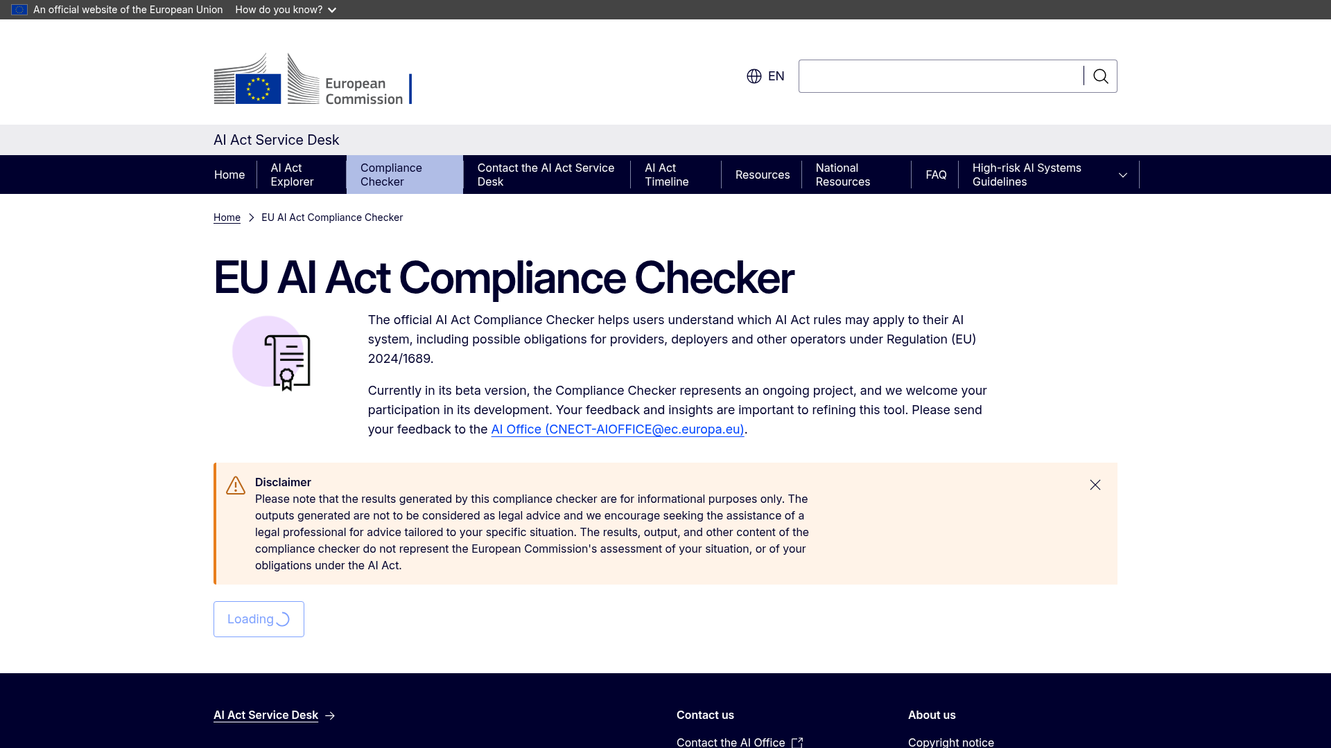 Official EU AI Act Compliance Checker