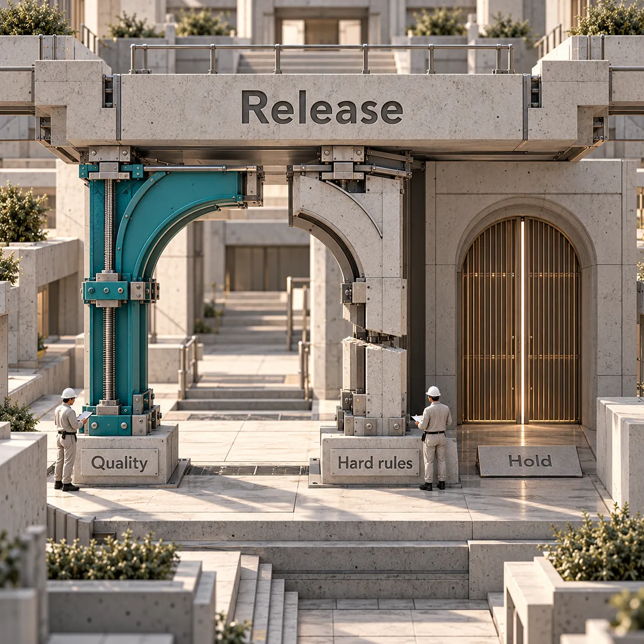 Architectural release deck requires both quality and hard-rule supports; a broken hard-rule support keeps the release closed