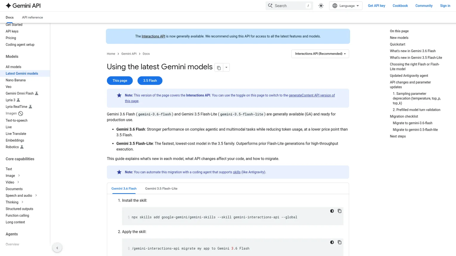 Googles Modell Gemini 3.6 Flash und die Migrationsdokumentation
