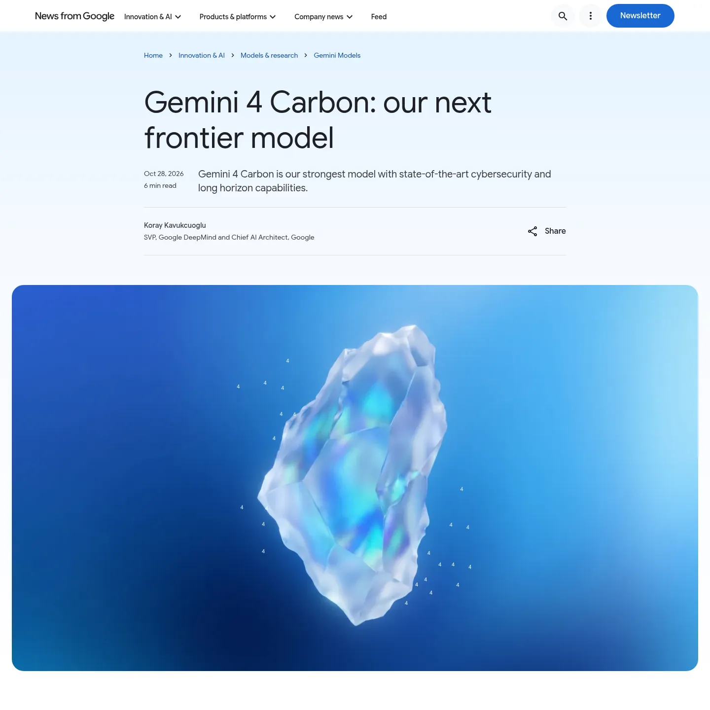 Google's official Gemini 4 Carbon announcement