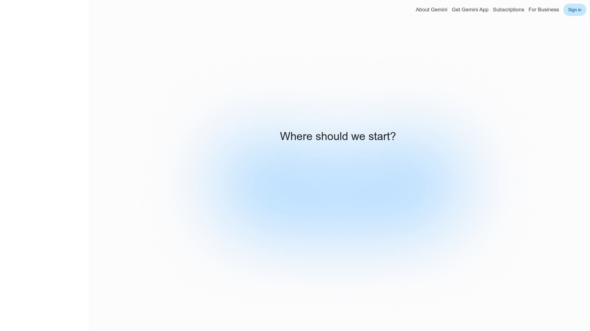 Google Gemini consumer assistant home screen
