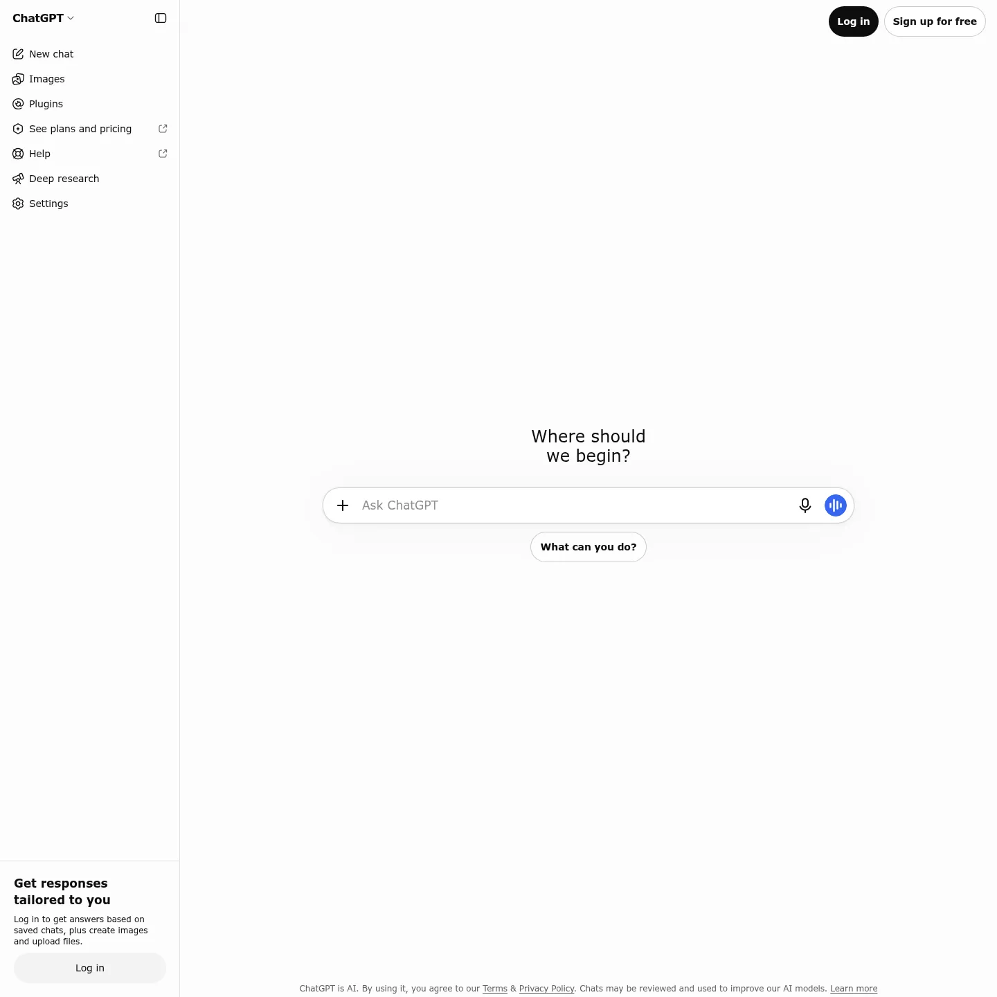The ChatGPT web interface