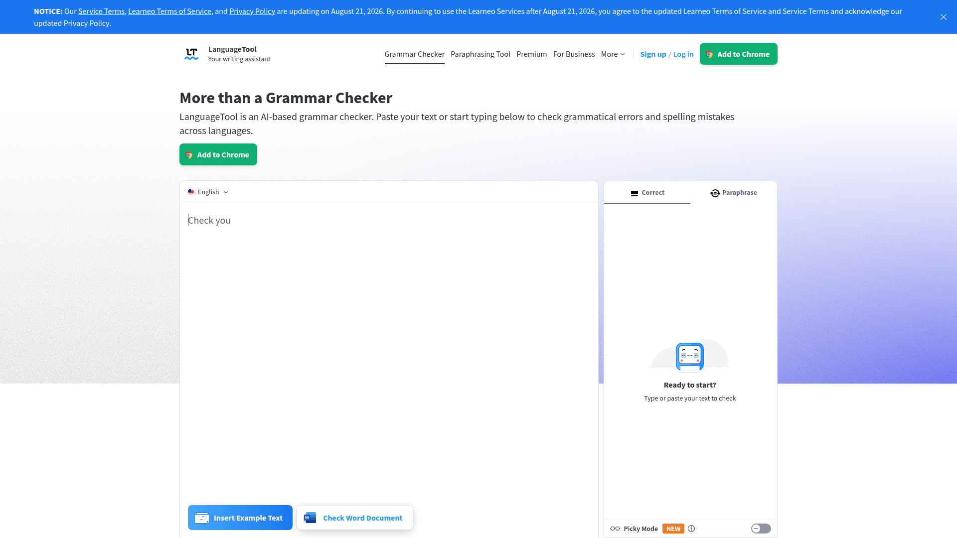 LanguageTool grammar checker and writing editor