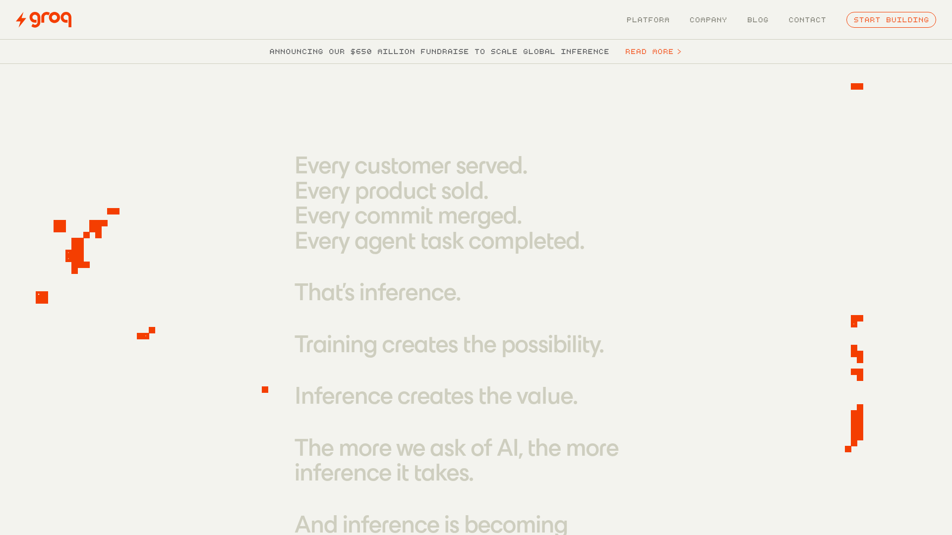 Groq live pricing page with model and built-in tool rates