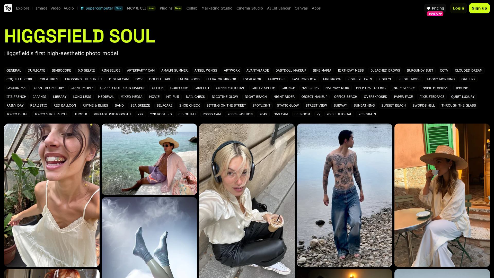 Higgsfield Soul image model presets