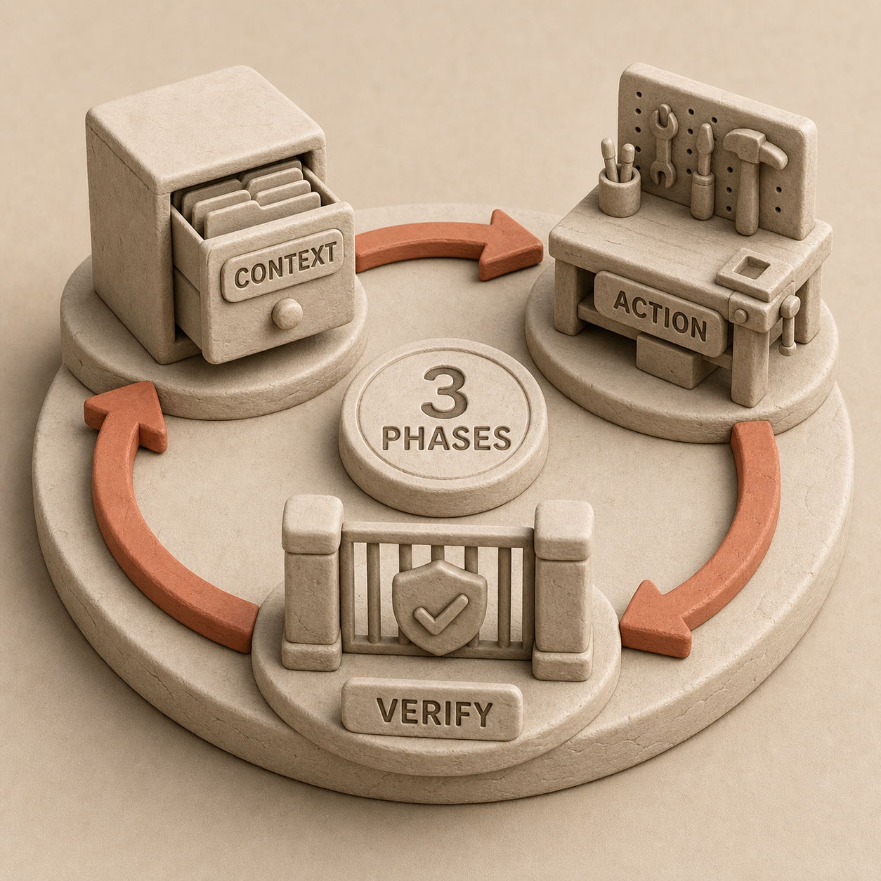 Clay infographic showing Claude Code gathering context, taking action, and verifying results in a loop