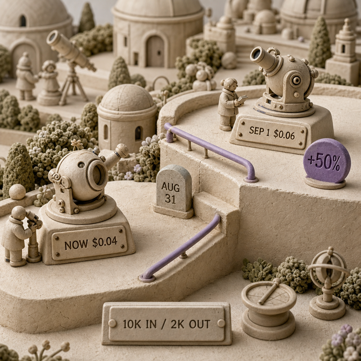 Clay observatory timeline showing a normalized Sonnet 5 task rising from four cents to six cents on September 1