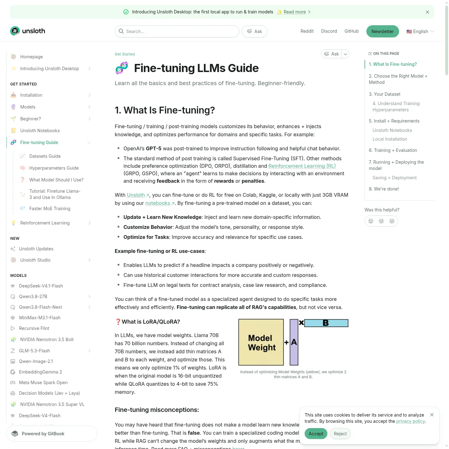 Guide de fine-tuning Unsloth présentant les étapes liées au modèle, aux données, à l’entraînement et au déploiement