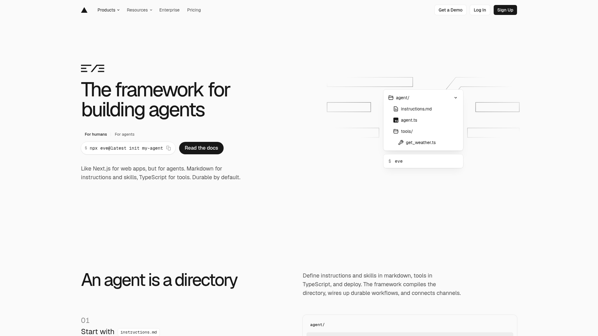 Vercel eve managed coding-agent framework page